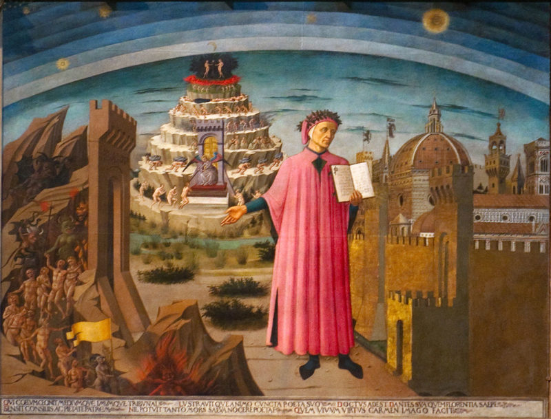 The painting of Dante inside the Florentine cathedral