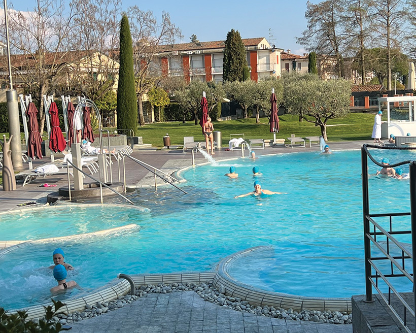 Outdoor thermal pools at Aquaria Spa