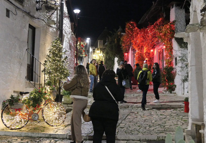 colourful displays local merchants create every holiday season in Rione Monti